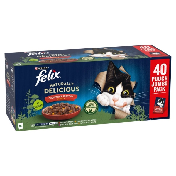 Felix Naturally Delicious Countryside Selection in Jelly Pouches 40 x 80g