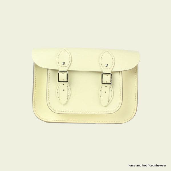 11 Inch Traditional Hand Crafted British Vintage Leather Satchel - Sherbet Lemon