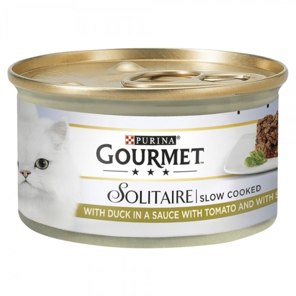 Gourmet Solitaire Slow Cook Duck Cat Food 12 x 85g