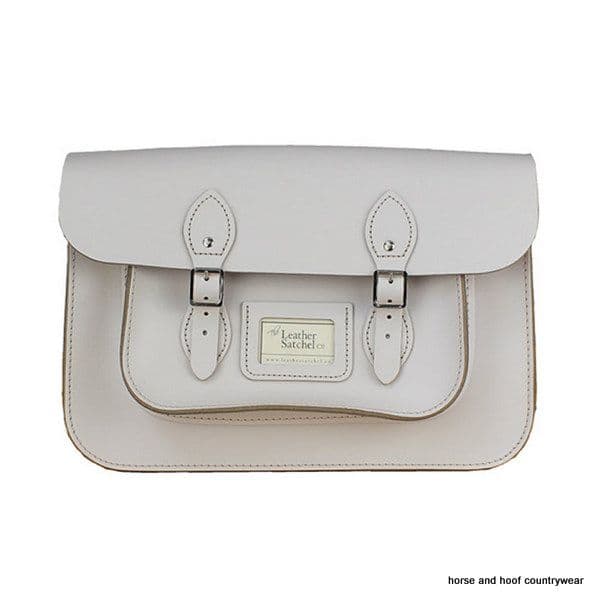 14 Inch Traditional Hand Crafted British Vintage  Leather Satchel - Classic Cloud Cream