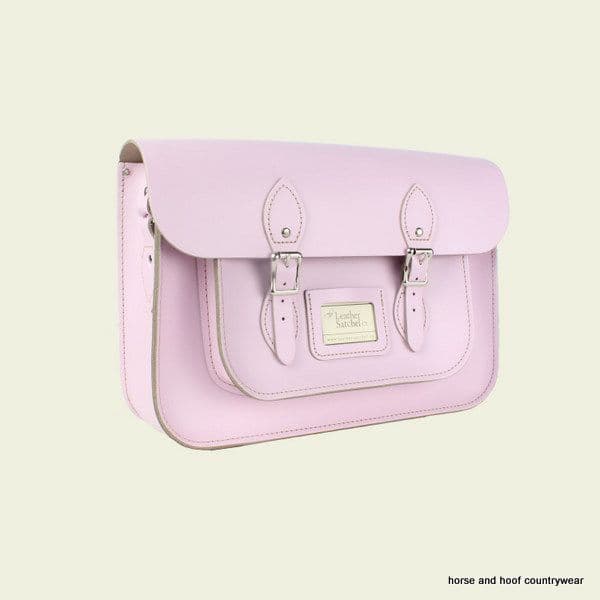 14 Inch Traditional Hand Crafted British Vintage  Leather Satchel - Parma Violet