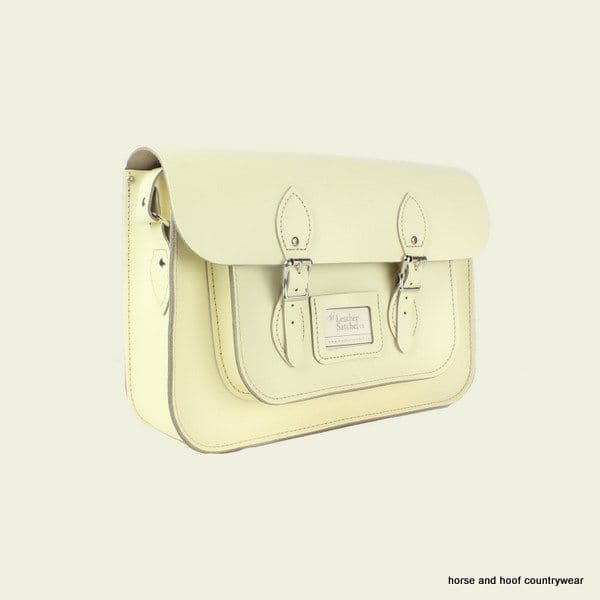 14 Inch Traditional Hand Crafted British Vintage  Leather Satchel - Sherbet Lemon