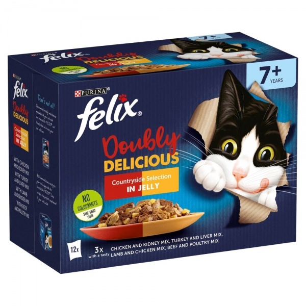 Felix Pouch As Good As It Looks Doubly Delicious Meat Cat Food 4 x 12 x 100
