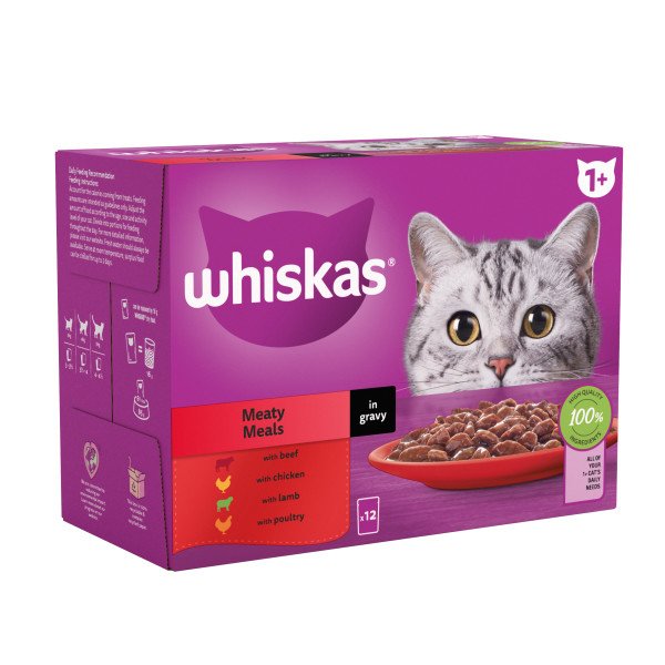 Whiskas Adult 1+ Meaty Meals in Gravy Pouches 4 x 12 x 85g
