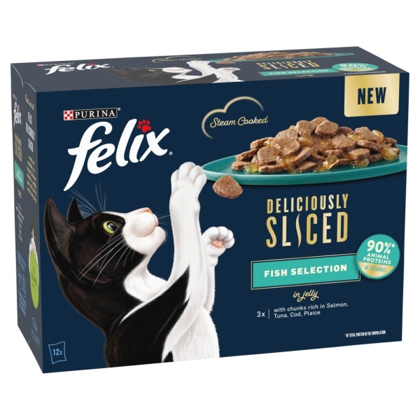 Felix Deliciously Sliced Ocean Fish Selection in Jelly 4 x 12 x 80g