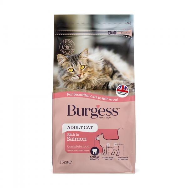 Burgess Adult Rich in Scottish Salmon Cat Food 1.5kg