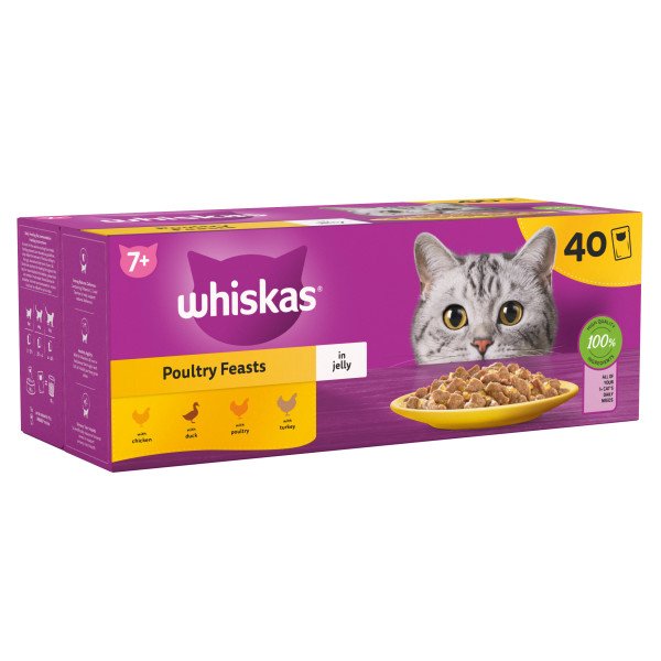 Whiskas Senior 7+ Poultry Feasts in Jelly 40 x 85g