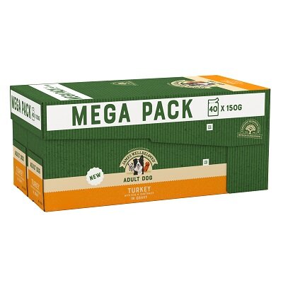 James Wellbeloved Adult Dog Turkey Pouches Mega Pack 40 x 150g horse and hoof