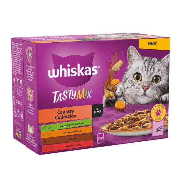 Whiskas Adult 1+ Tasty Mix Country Collection in Gravy 4 x 12 x 85g