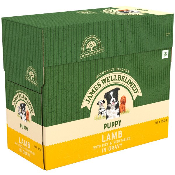 James Wellbeloved Puppy Lamb in Gravy Pouches 4 x 10 x 150g