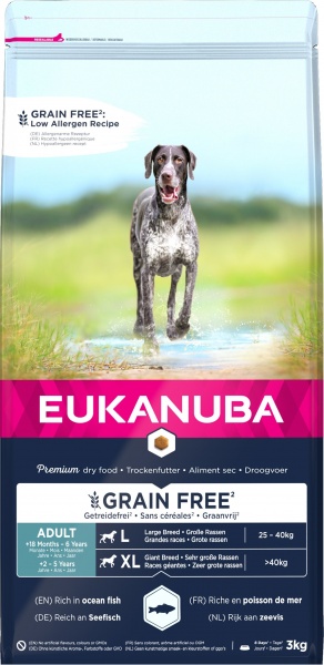 Eukanuba Adult Large Breed Grain Free Ocean Fish 3 x 3kg