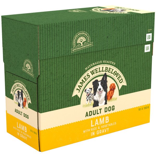 James Wellbeloved Adult Lamb in Gravy Pouches 4 x 10 x 150g