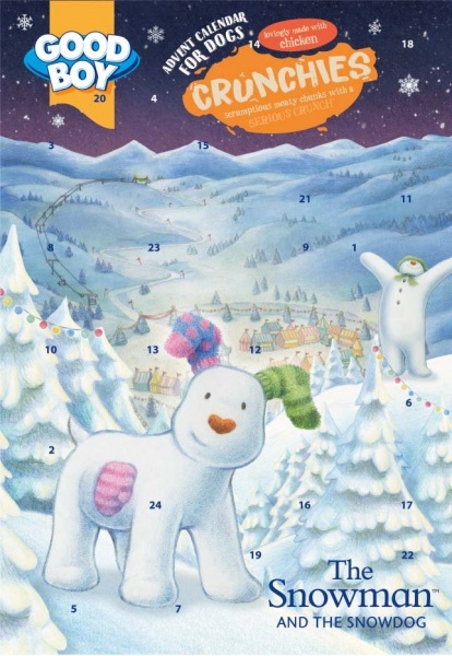 Good Boy Xmas The Snowman & The Dog Crunchies Advent Calendar 72g