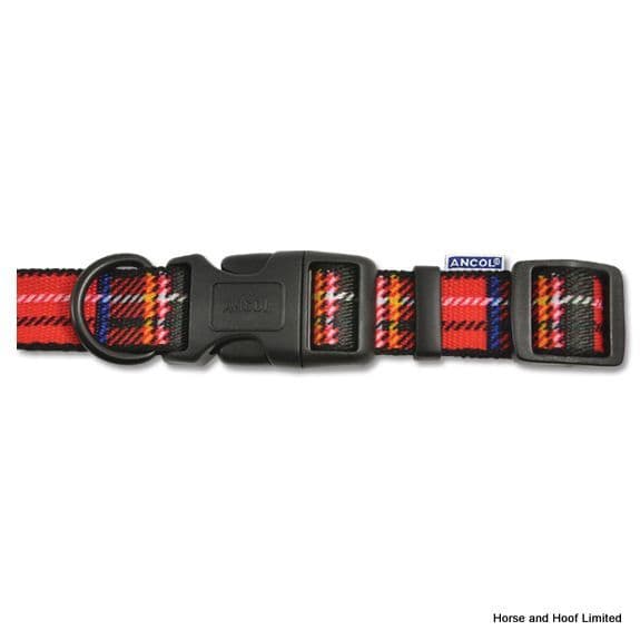 Ancol Tartan Adjustable Red Dog Collar