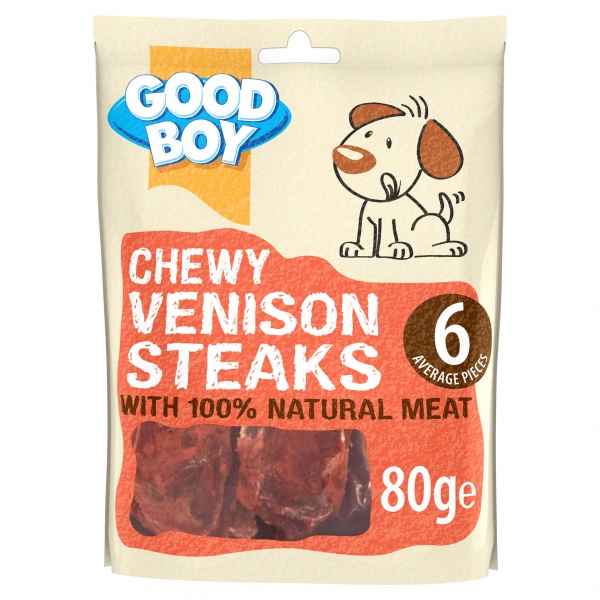 Good Boy Chewy Venison Steaks 12 x 80g