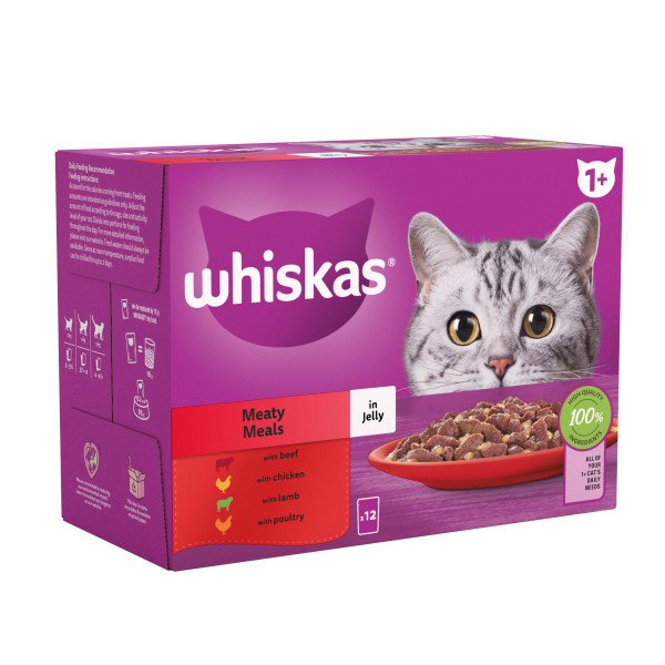 Whiskas Adult 1+ Meaty Meals in Jelly 4 x 12 x 85g