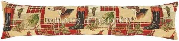 Beagle Red Tartan - Fine Tapestry Draught Excluder - Extra Long