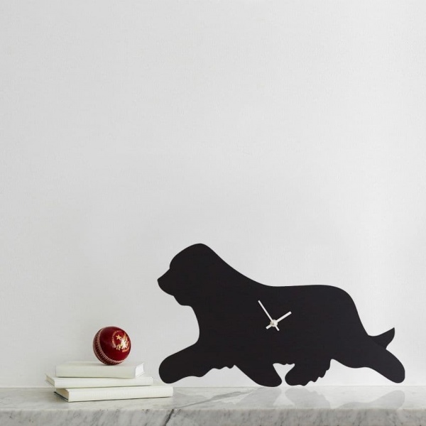 BEARDED COLLIE CLOCK  WITH WAGGING TAIL