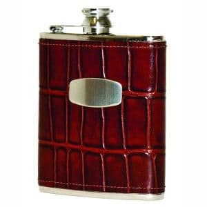 Bisley 6oz Brown Windsor Croc finish Hip Flask