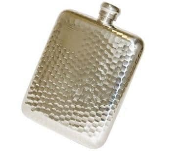 Bisley 6oz Pewter Hammered Flask