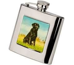 Bisley 6oz Square Black Labrador Flask