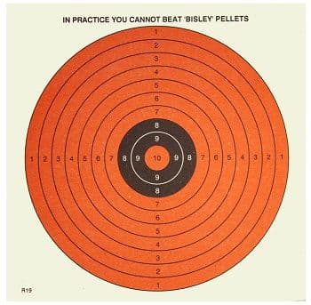 Bisley Dayglow Targets Grade 1. 14cm x 14cm