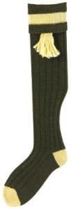 Bisley Olive Mustard Shooting Stocking With Garters