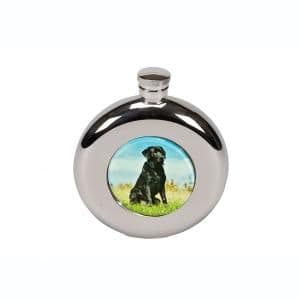 Bisley Round Black Labrador flask