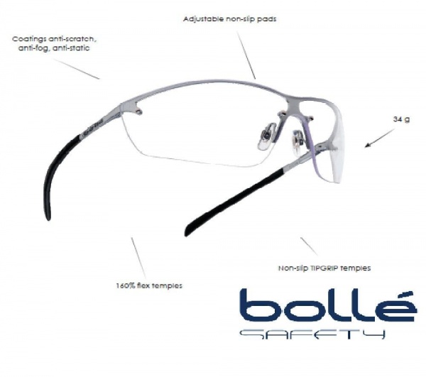 Bolle Silium Safety Shooting Glasses-Clear