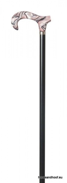 Marbled Black and White Derby Moderne Handle Walking Cane