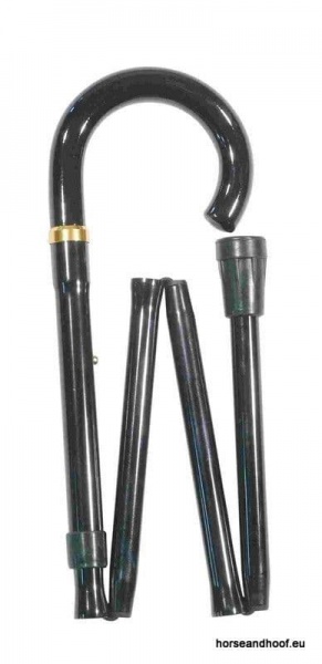 Classic Canes Black Crook Handle Folding Stick