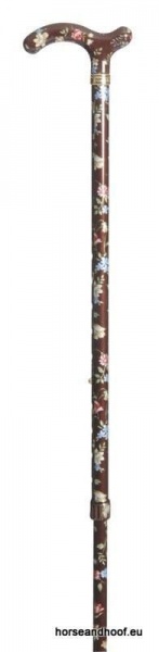 Classic Canes Chelsea Height-Adjustable Aluminium Cane - Burgundy Floral
