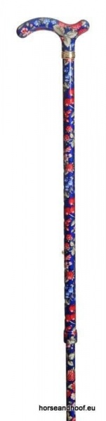 Classic Canes Chelsea Height-Adjustable Aluminium Cane - Dark Blue Floral