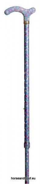 Classic Canes Chelsea Height-Adjustable Aluminium Cane - Light Blue Floral