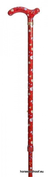 Classic Canes Chelsea Height-Adjustable Aluminium Cane - Red Floral