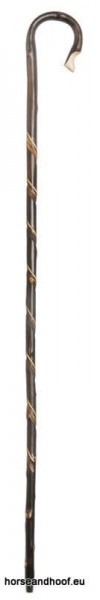 Classic Canes Chestnut Shepherd's Crook with Scorched Shaft and Carved Spirals