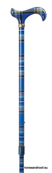 Classic Canes Extending Fashion Derby Stick - Blue Tartan