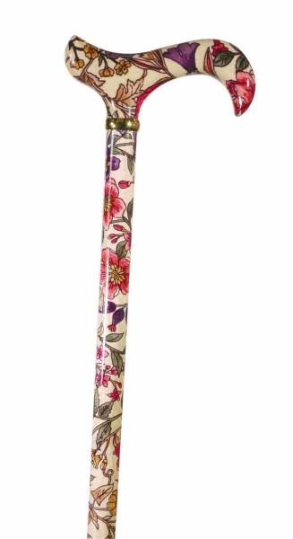 Classic Canes Garden Party - Floral Patterned Beech Derby Walking Stick