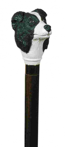 Classic Canes Hand Painted  Border Collie Head Walking Stick