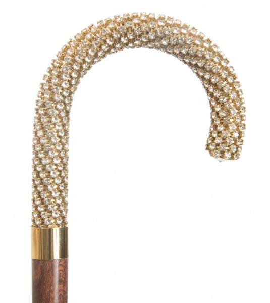 Classic Canes hardwood crook with Swarovski Elements handle