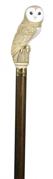 Classic Canes Imitation Ivory Handle Walking Stick - Barn Owl