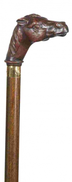 Classic Canes Mahogony Effect Horses Head Walking Stick