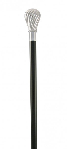 Classic Canes Twisted cap formal cane, silver plated