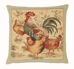 Country Hens II- Fine Tapestry Cushion