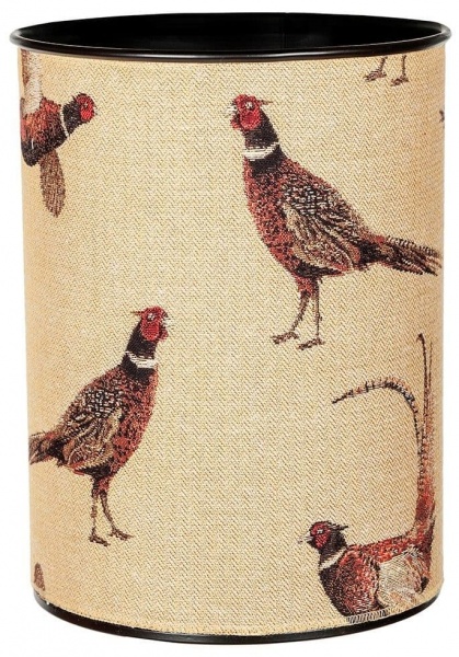 Country Pheasants - Fine Woven Tapestry Waste Bin