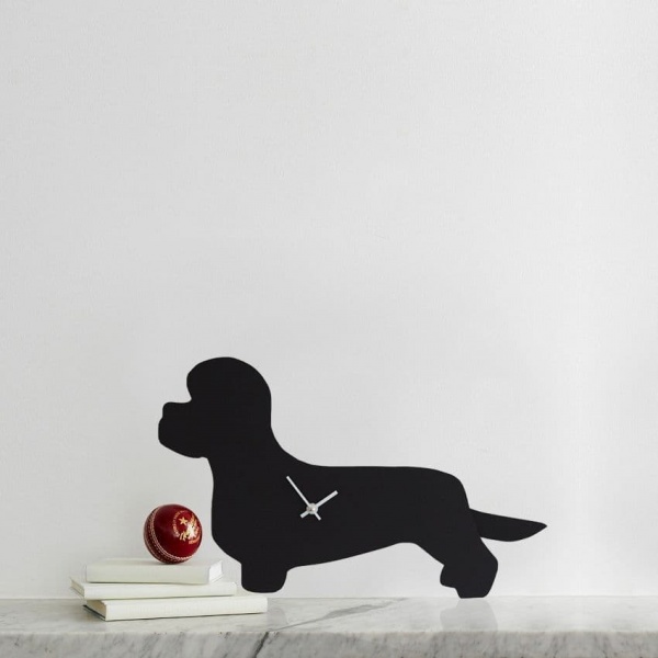 DANDIE DINMONT CLOCK  WITH WAGGING TAIL