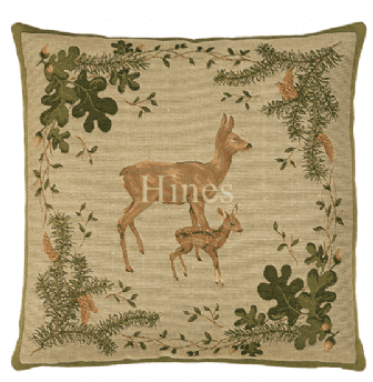 Deer & Fawn - Fine Tapestry Cushion