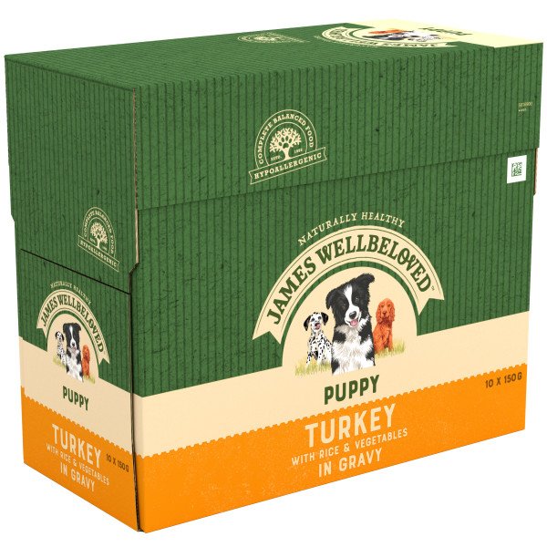 James Wellbeloved Puppy Turkey in Gravy Pouches 4 x 10 x 150g