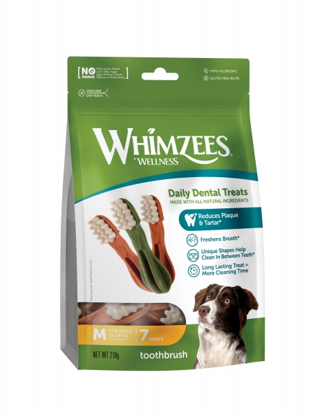 Whimzees Toothbrush Weekley Pack Medium 7 pack x 6