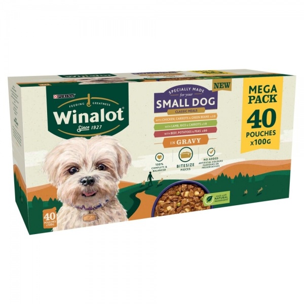 Winalot Small Dog Pouches Mixed in Gravy 40 x 100g